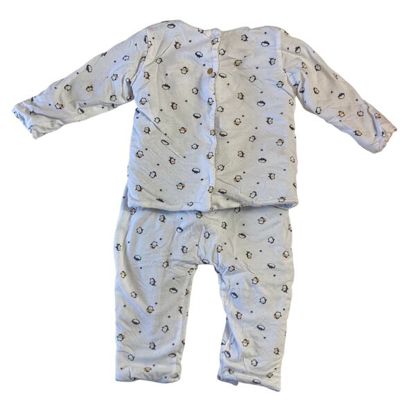 Absorba Reversible Gray White Penguins Cozy Sweater Pants Sweatsuit Matching Set - Picture 1 of 10
